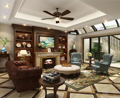 欧美风情五居室装修效果图527平米120万欧美风情五居室装修案例大全-上海装修设计