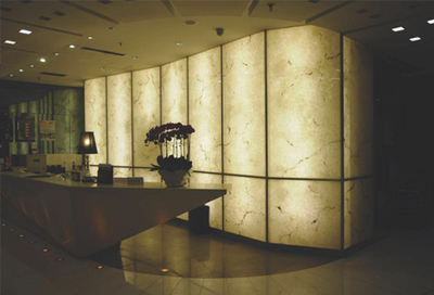 黄色珠光玉 上海透光石与透光板的装饰艺术